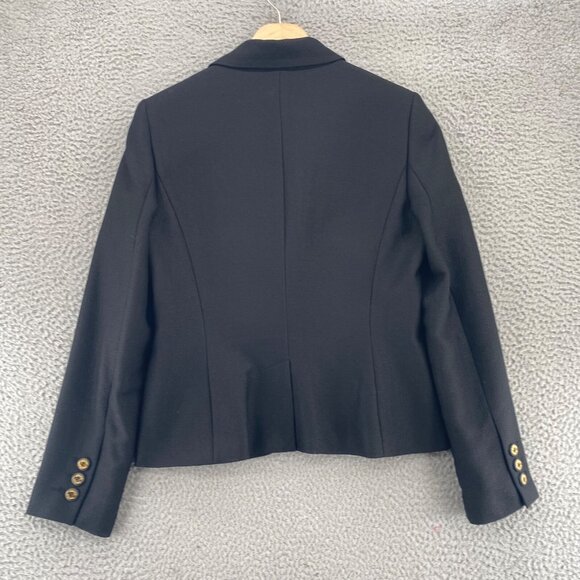 Calvin Klein Blazer Womens 8 Black Woven Button Up Pockets Office Career Work - Picture 11 of 11